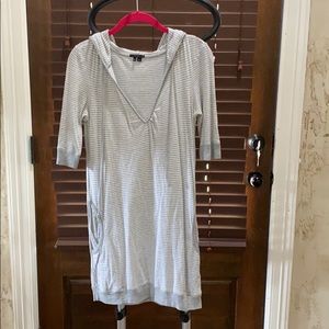 Gray and white stripped dress